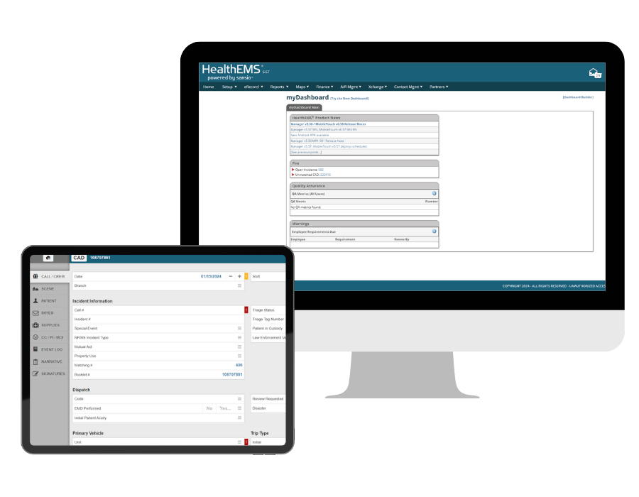 HealthEMS devices being used