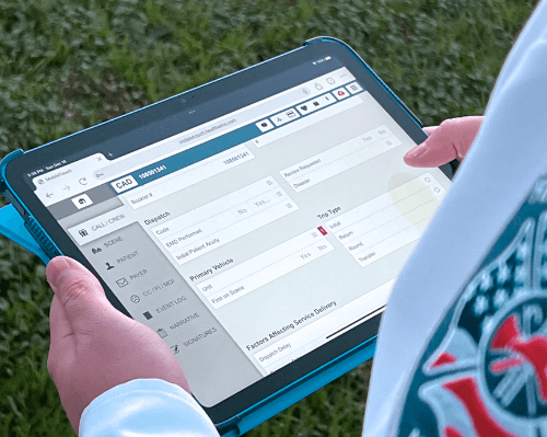 close up of HealthEMS ipad